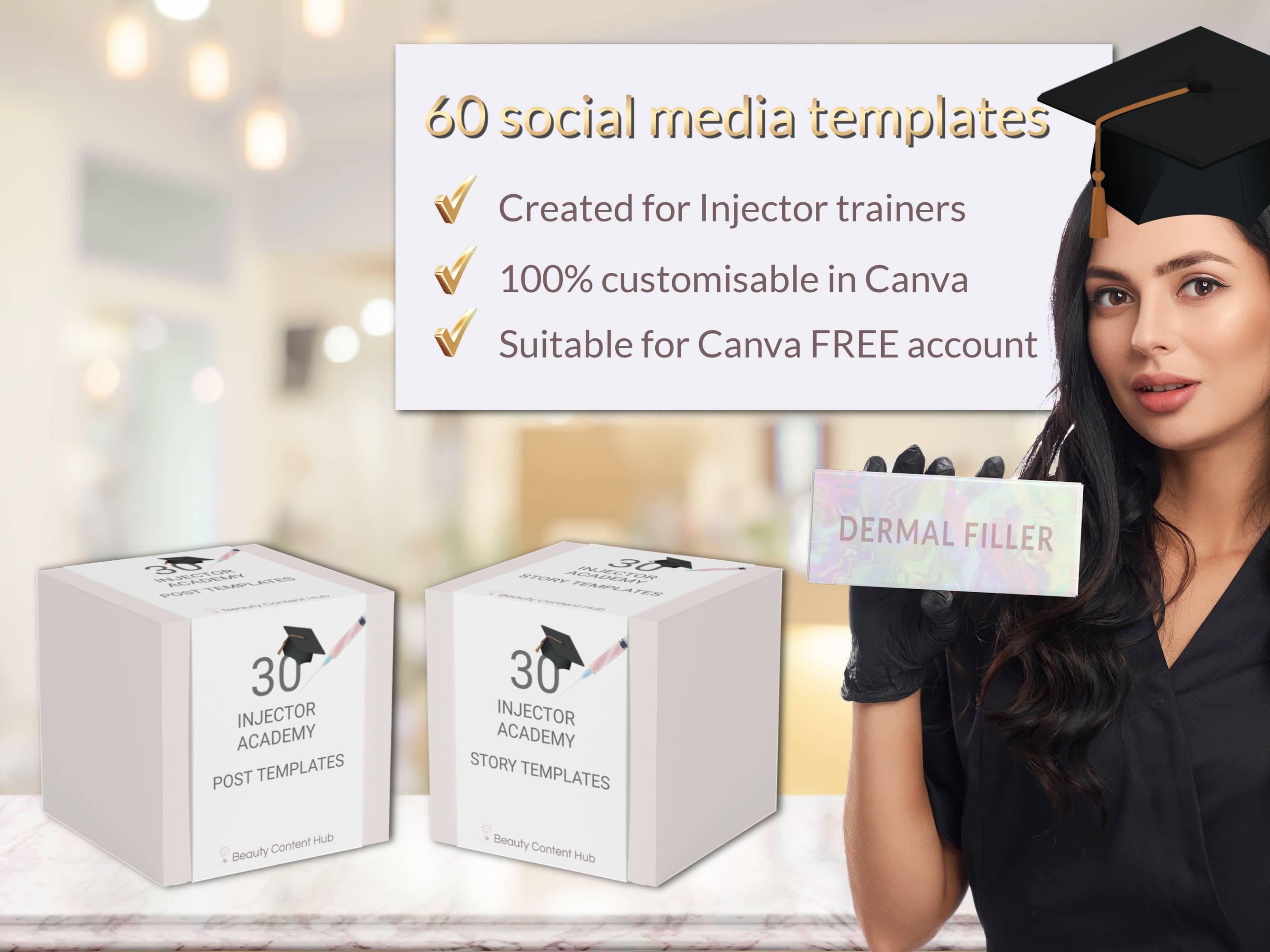 60 Injector Academy SocialMedia Templates Beauty Content Hub